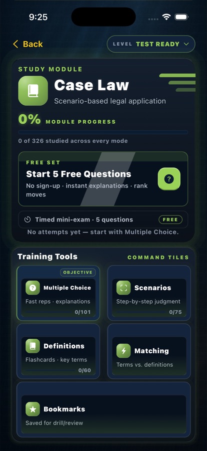Case Law module screen